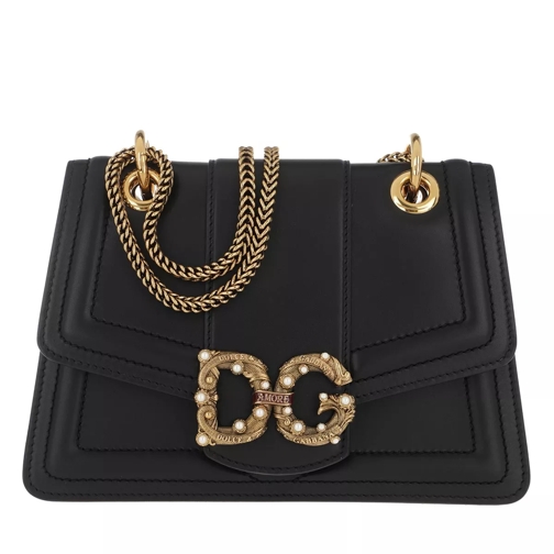 Dolce&Gabbana DG Amore Bag Leather Black Crossbody Bag