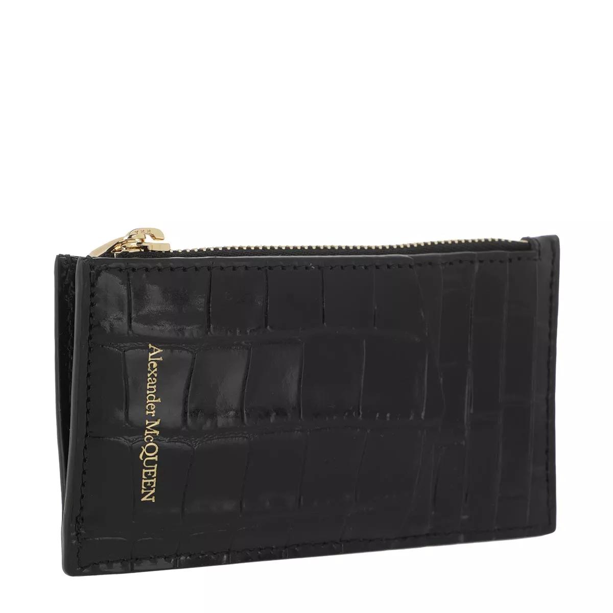 Alexander McQueen Skull Card Holder Black Kartenhalter