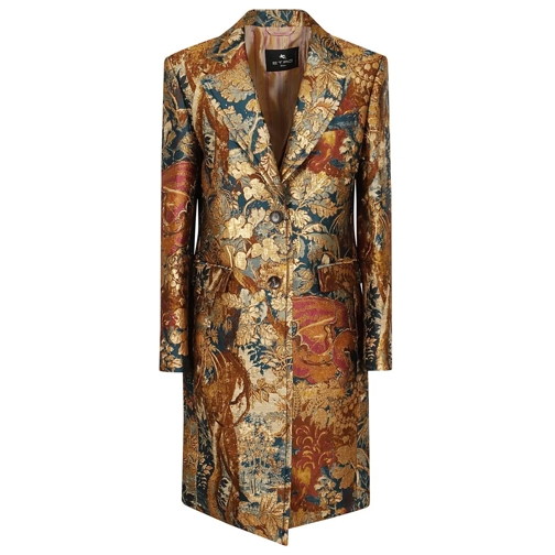 Etro Umhang Multicolored Jacquard Fabric Blazer Multicolor