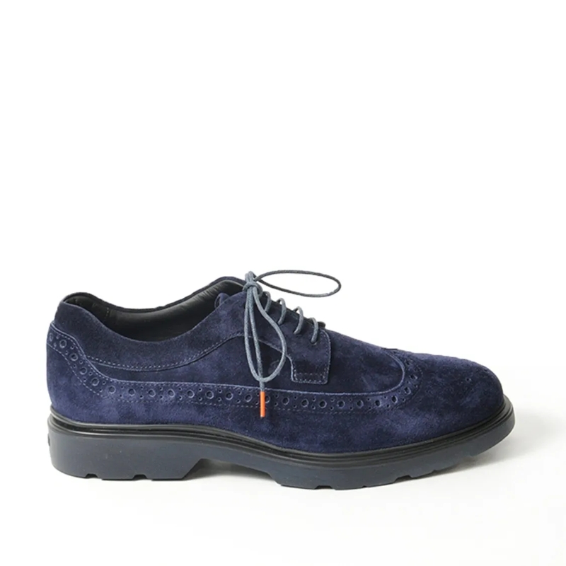 Hogan Schnürschuhe Blue Suede Derby Shoes Grey