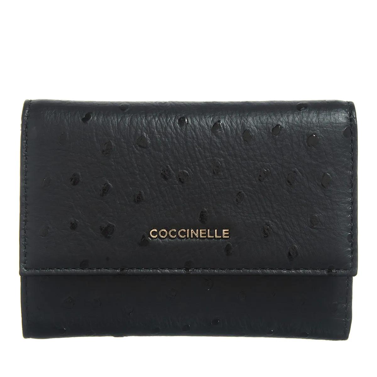 Coccinelle Portemonnaie - Metallic Ostrich - Gr. unisize - in Schwarz - für Damen