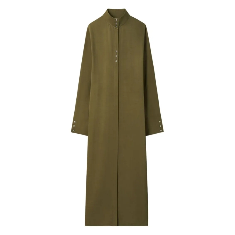 Tory Burch Midi-jurk Midi Green Dress With High Collar Green