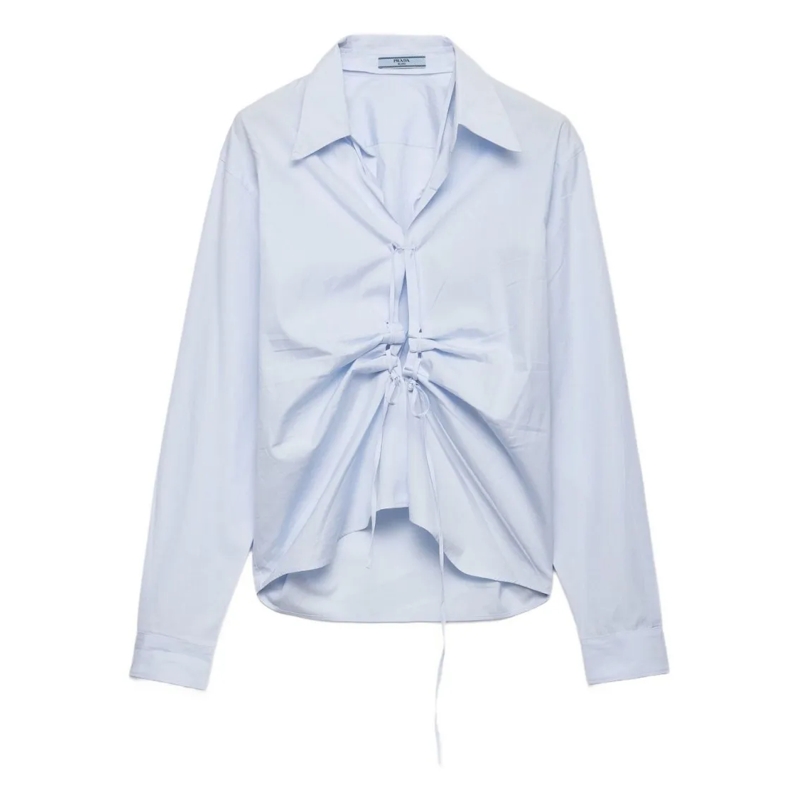 Prada Overhemd Light Blue Cotton Shirt Blue
