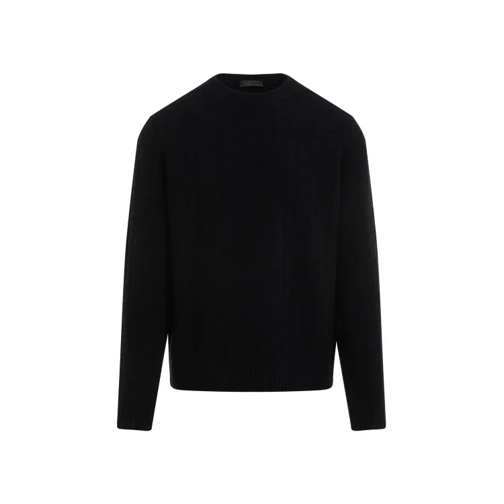 Prada Blue Wool Crewneck Pullover Black 