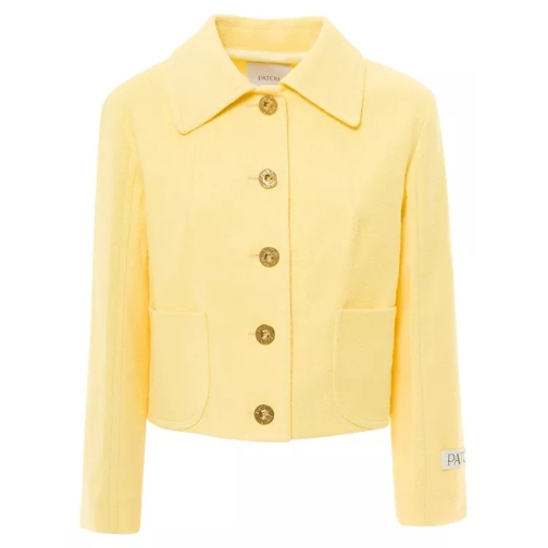 Patou Yellow Jacket With Branded Buttons In Cotton Blend Yellow 