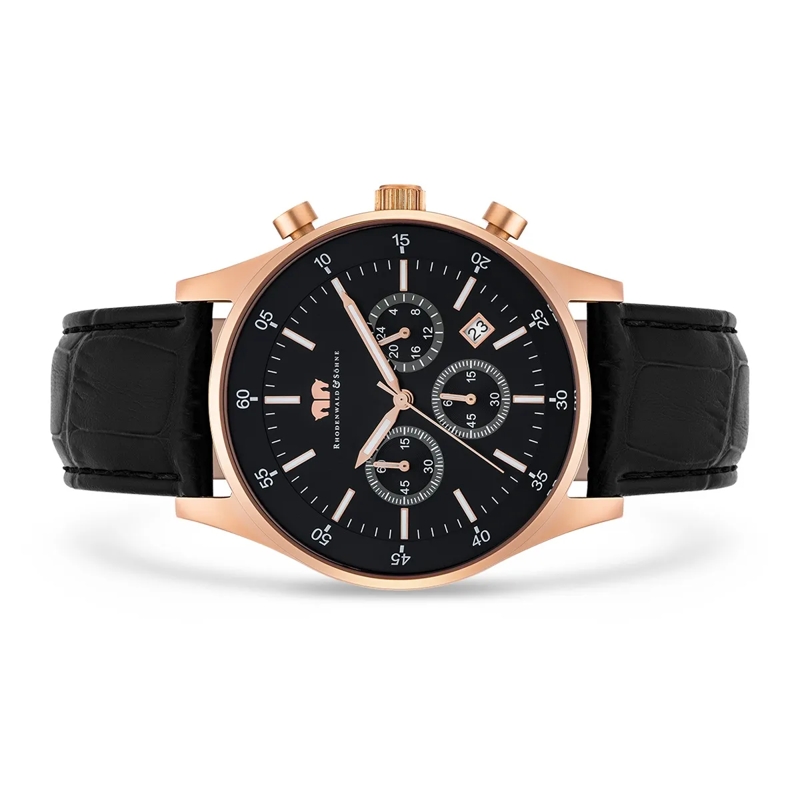 Rhodenwald & Söhne Automatikuhr Herren Armbanduhr Goodwill Echtleder rosegold(Image 3)