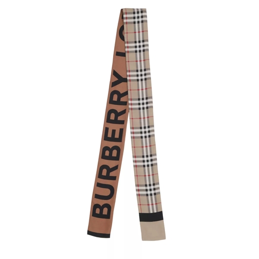 Burberry Vintage Check Scarf Silk Beige Wollen Sjaal