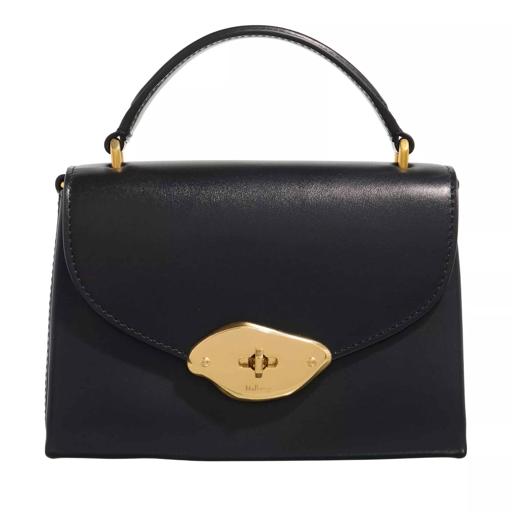 Mulberry Satchel Bag - Small Lana Top Handle High Gloss Leather - Gr. unisize - in Schwarz - für Damen