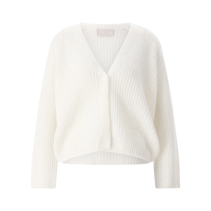 Hemisphere Strickjacke Cardigan aus Kaschmirmix weiß