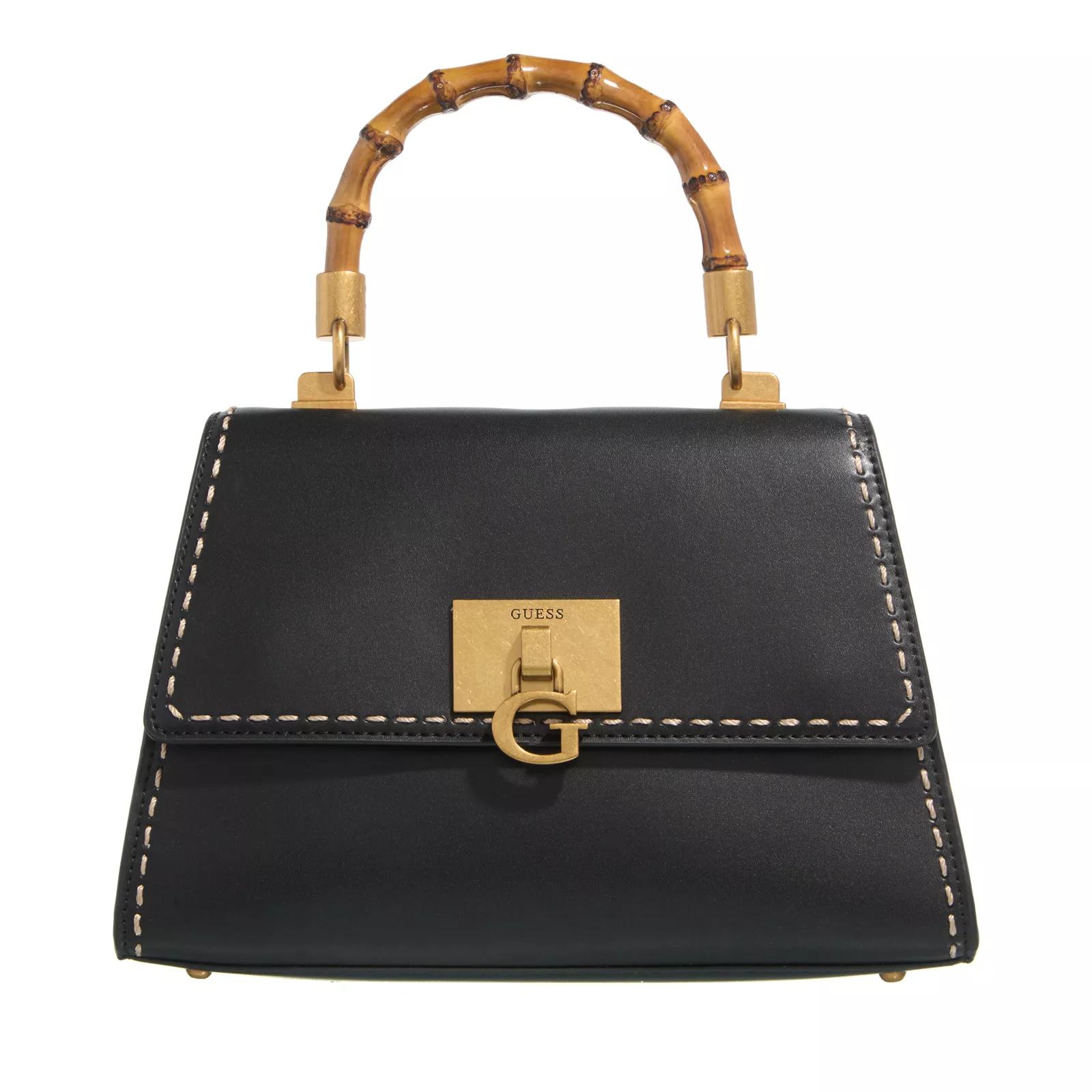 Guess Satchel Bag - Stephi Bamboo Flap - Gr. unisize - in Schwarz - für Damen