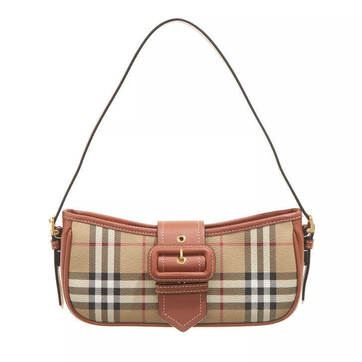 Burberry Leather Shoulder Bag Saddle Brown Schoudertas