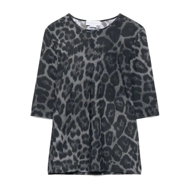 Stella McCartney Leopard Print Short Sleeve Top With Classic