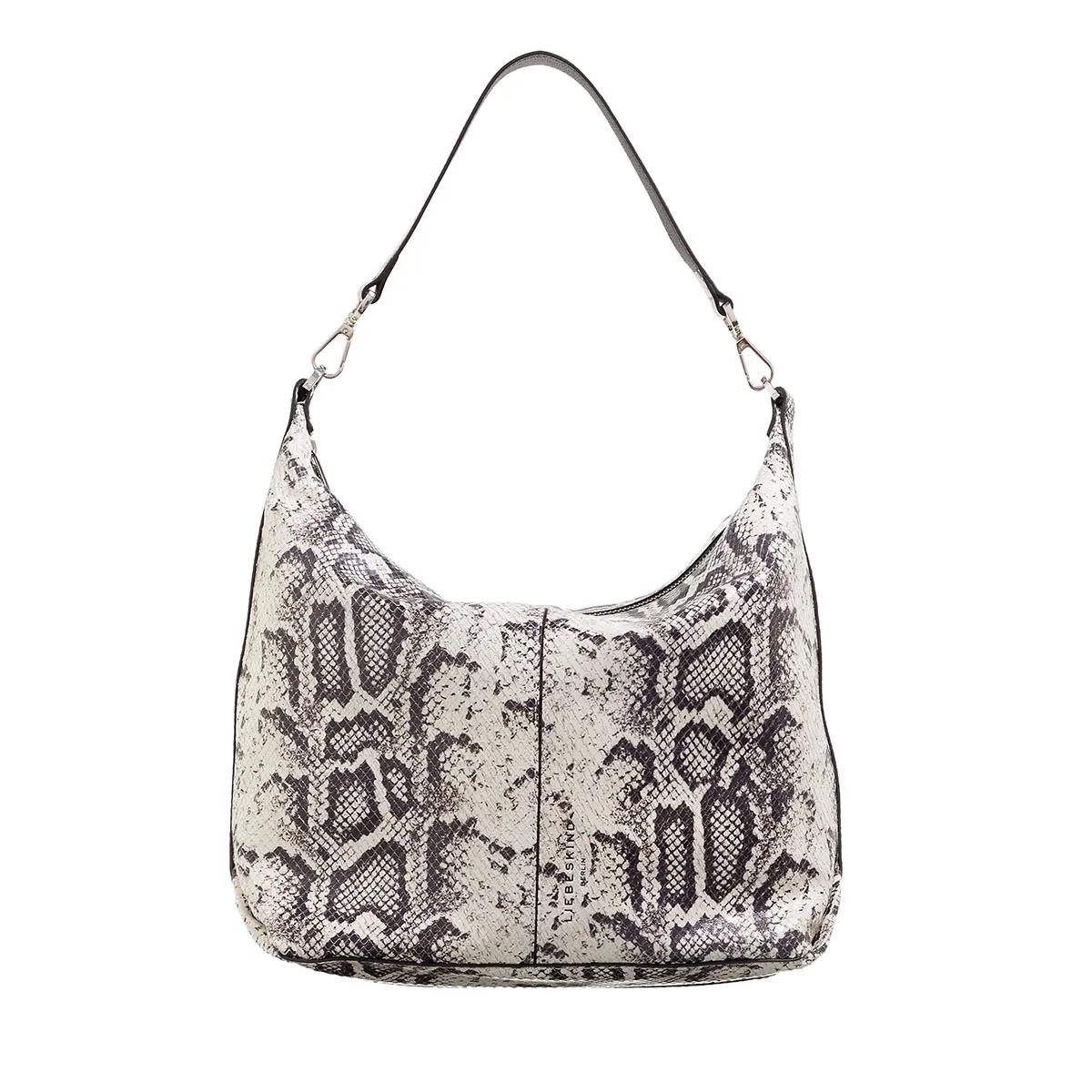 Liebeskind Berlin Hobo Bags - Paris Snake Hobo Bag M - Gr. unisize - in Schwarz - für Damen - aus Textil & Leder & Leder & Leder