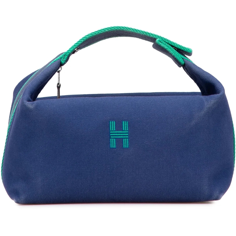Hermès Nécessaire Small Canvas Bride A Brac blau