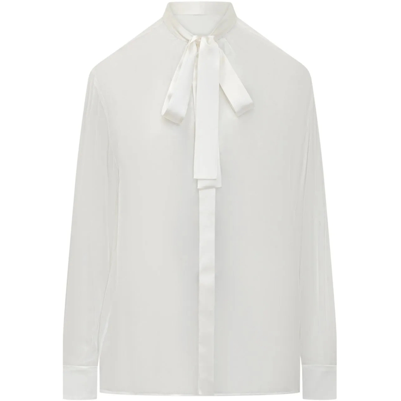 Dolce&Gabbana Chemisier Camicia in Seta weiß