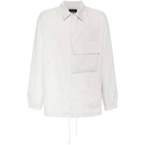 Y-3 Ecru Logo-Stamp Jacket White Veste de transition