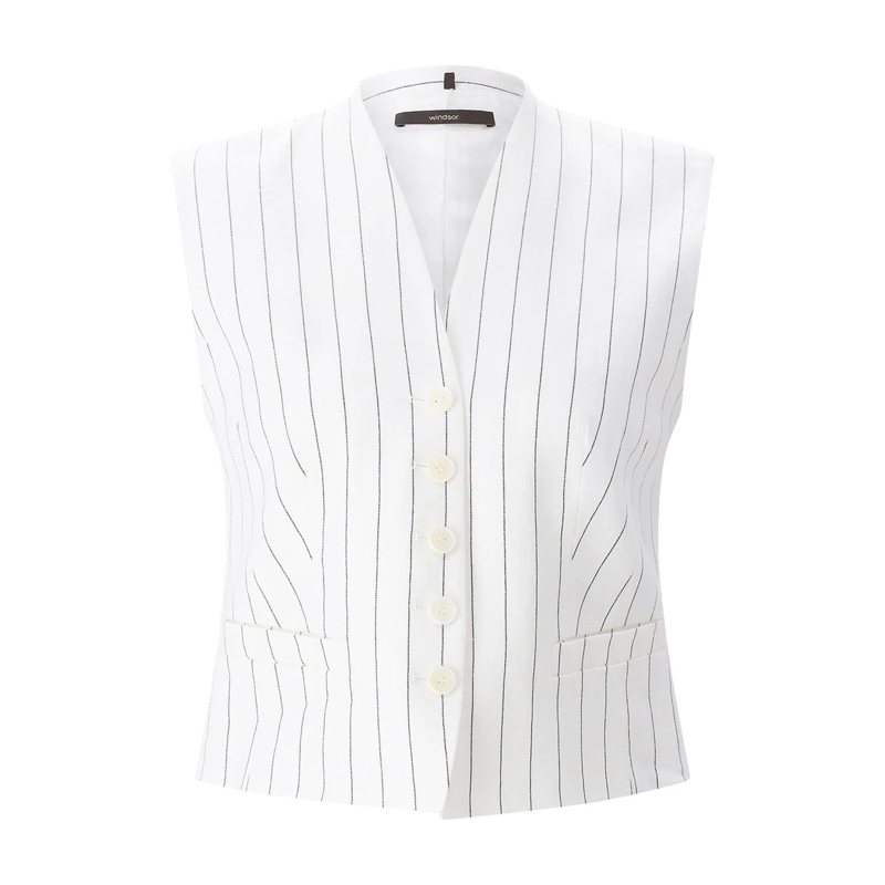 windsor. Weste Weste mit Nadelstreifen weiß