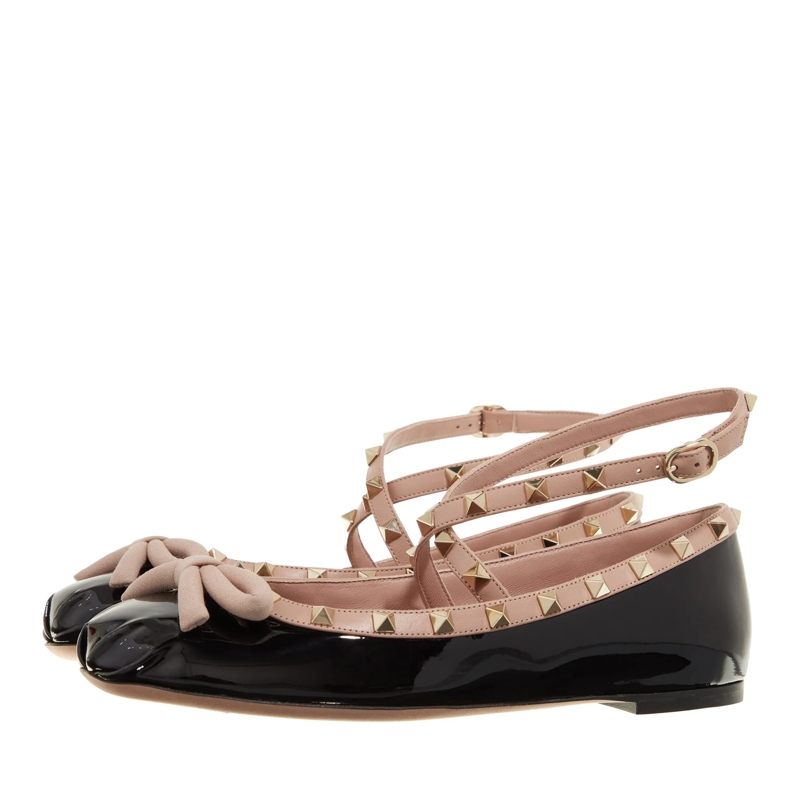 Valentino Garavani Ballerinas Ballerina Rockstud Nero / Rose