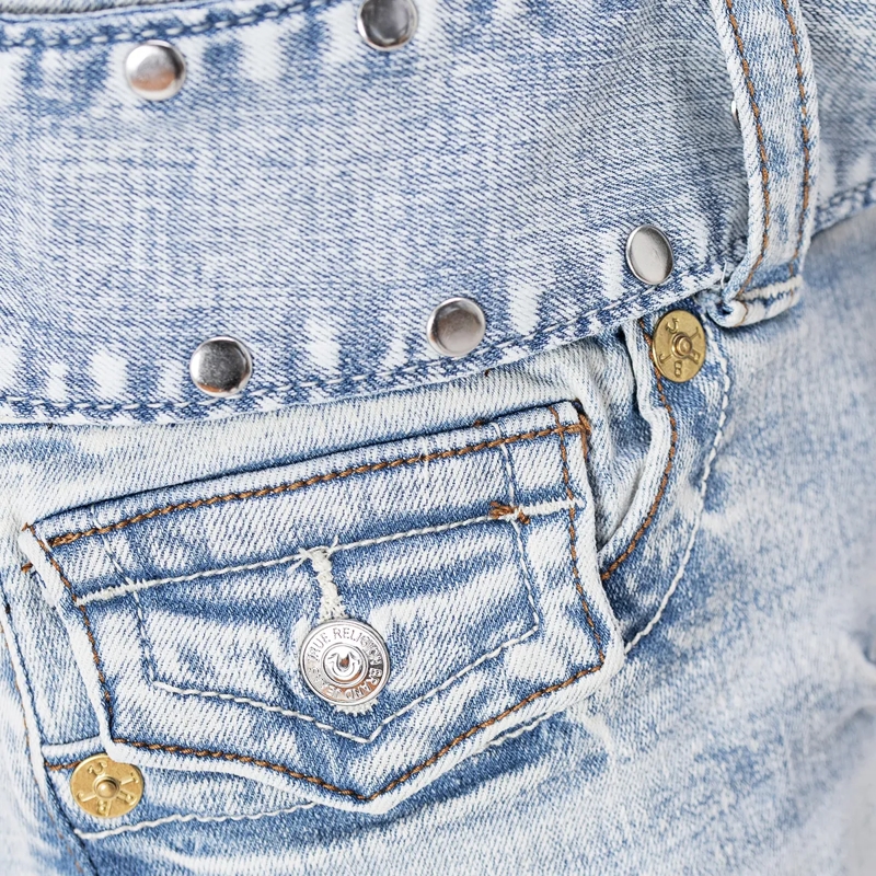 True Religion Shorts - Denim-Shorts- Mid-Rise- Ausgefranster Saum- K blau(Image 5)