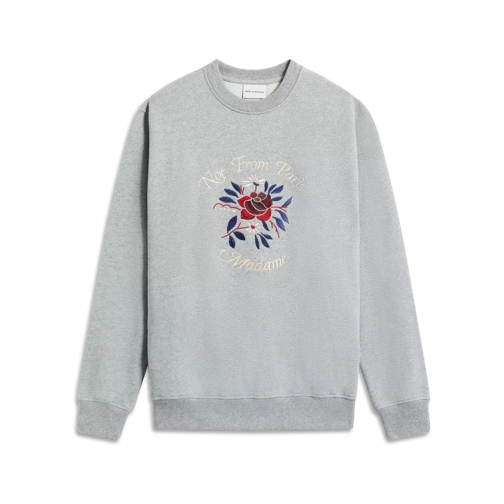 Drôle De Monsieur Truien Sweatshirt mit Slogan-Fleurs-Stickerei GREY GREY