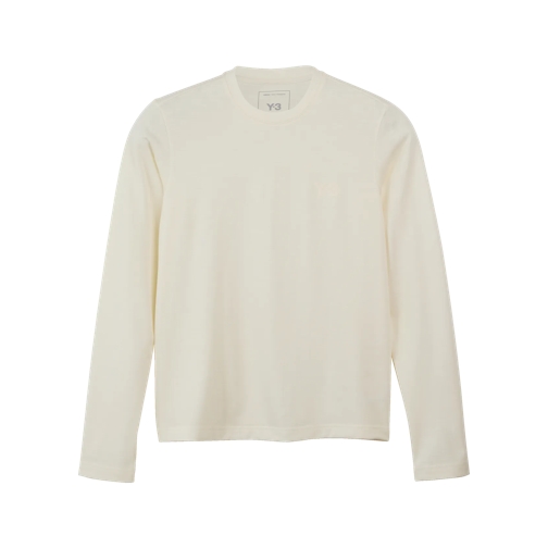 Y-3 Topjes met lange mouwen Longsleeve mit Logo-Print CREWHT CREWHT