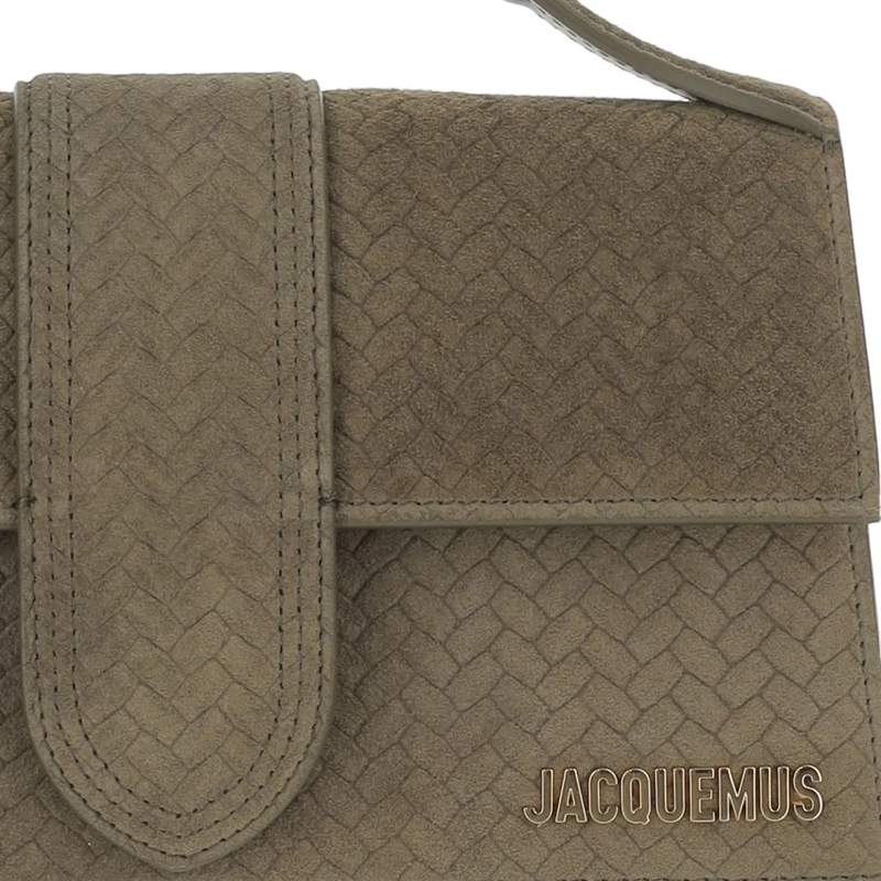Jacquemus Sac à bandoulière Structured Suede Leather Le Bambino Bag Grey(Image 4)