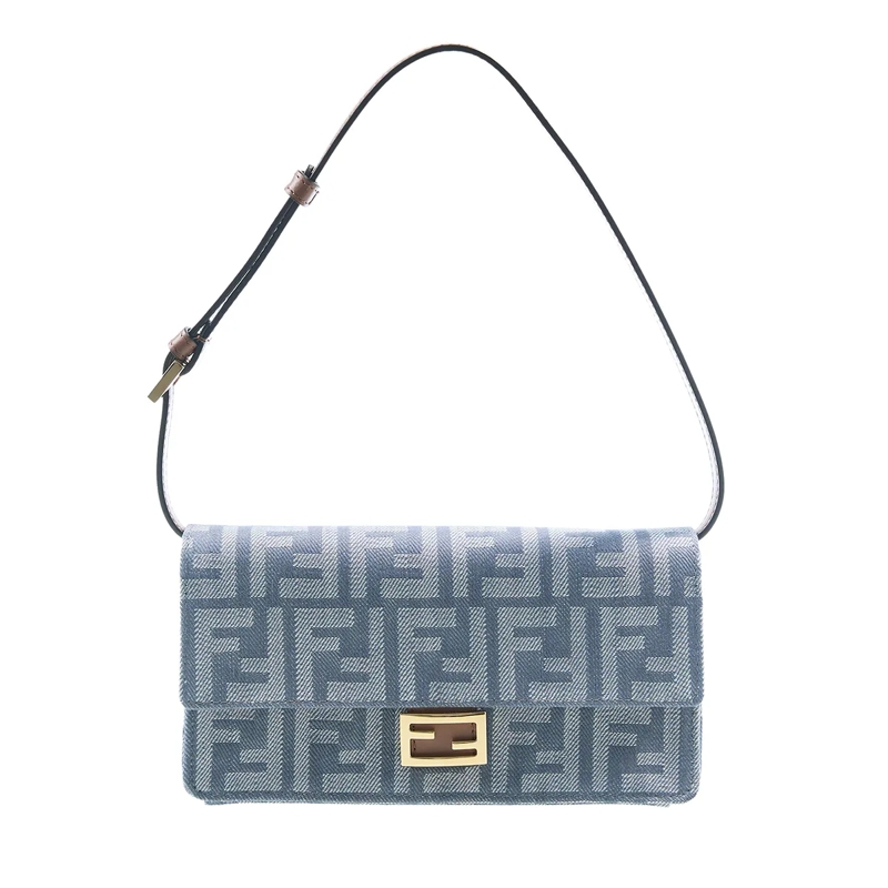 Fendi Tri-Fold Wallet Baguette Wallet On Chain Blue