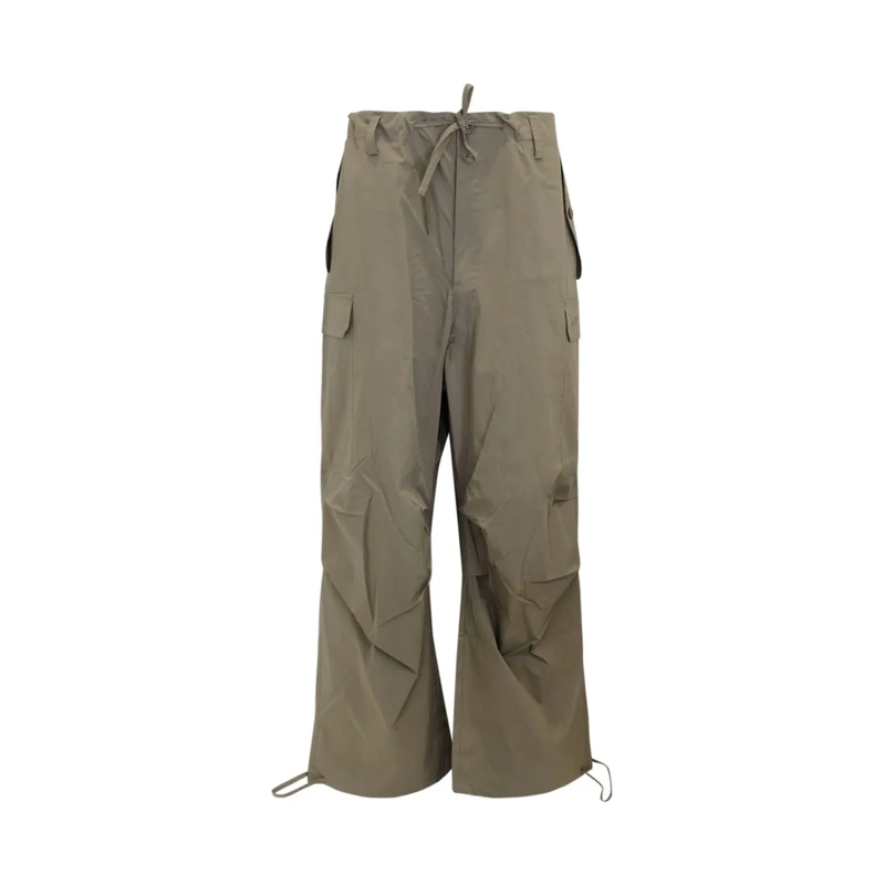 P.A.R.O.S.H.  Ninja Green Olive Nylon/Cotton Pants Grey