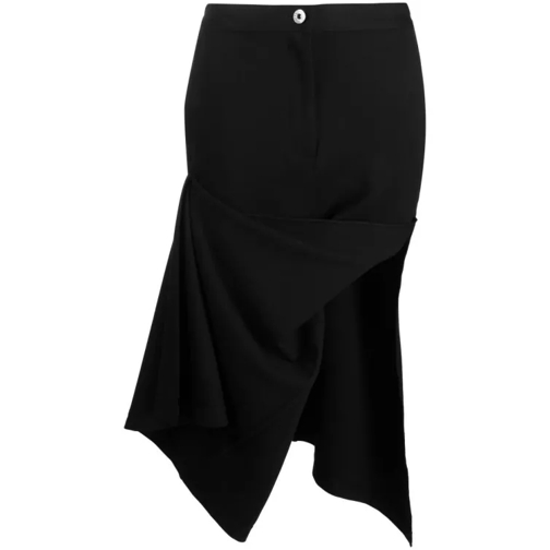 J.W.Anderson Asymmetric Draped Black Mini Skirt Black 