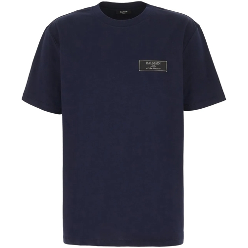 Balmain T-Shirts Balmain Navy blue cotton t-shirt blau