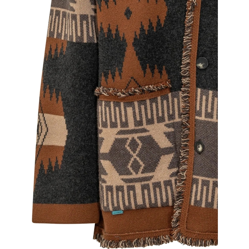 Alanui Pullover Cardigan Jacquard con Collo Sciallato mehrfarbig(Image 4)