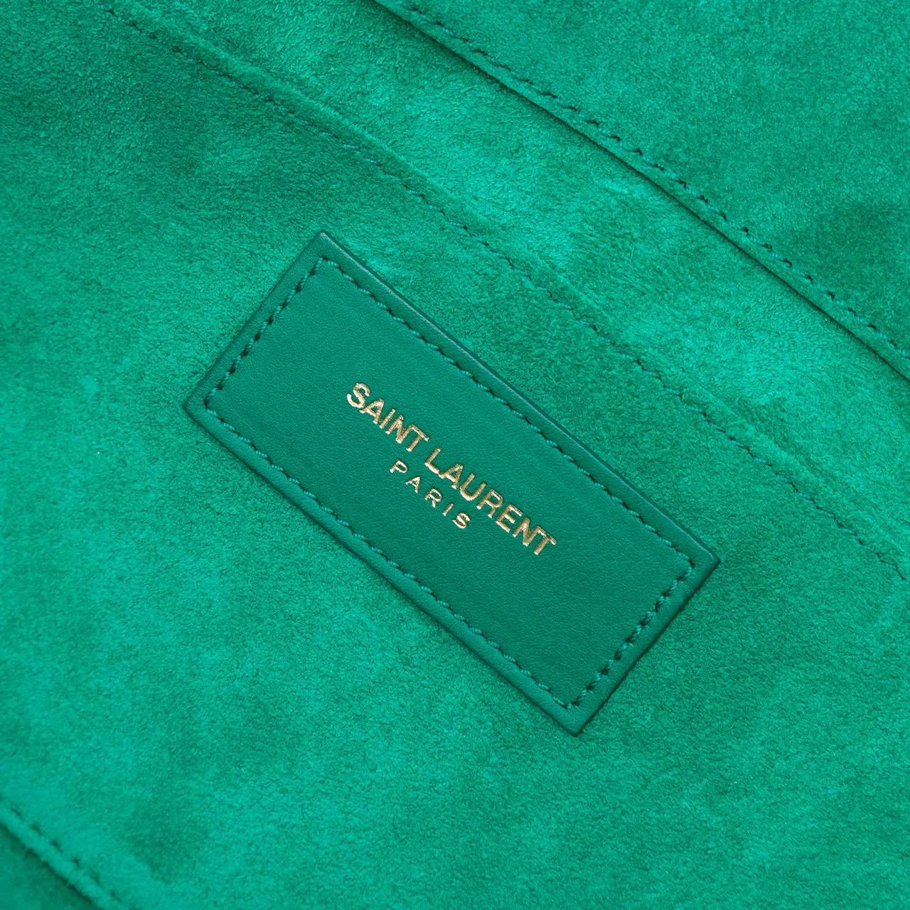 Thumbnail - Saint Laurent Clutches - Leather Chyc Ligne Clutch - Gr. unisize - in Grün - für Damen