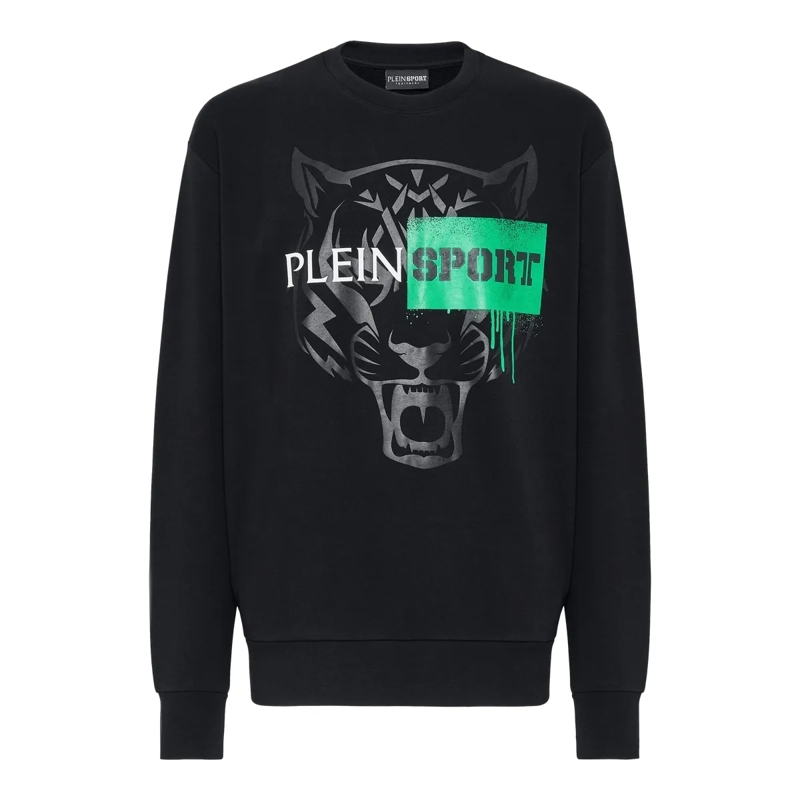 Plein Sport Top Sweatshirt Tiger schwarz