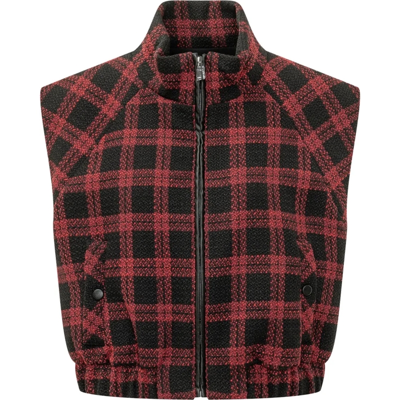 Pinko Daunenjacke Handel Gilet Check con Zip schwarz