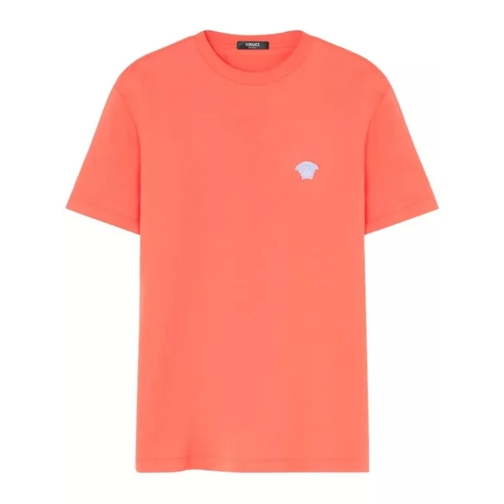 Versace Orange Medusa Applique T-Shirt Orange 