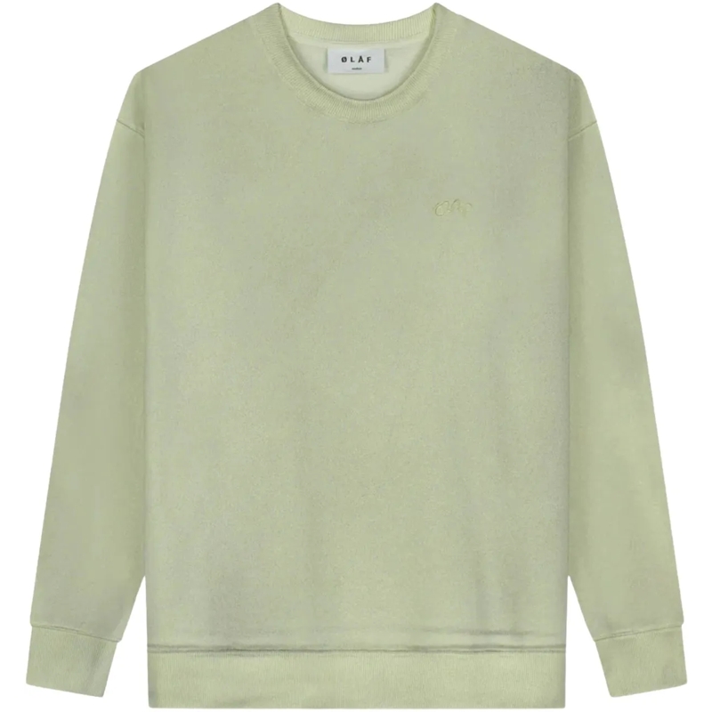 ØLÅF  olaf Pigment Spray Crewneck Sweaters Lichtgroen M2 grün
