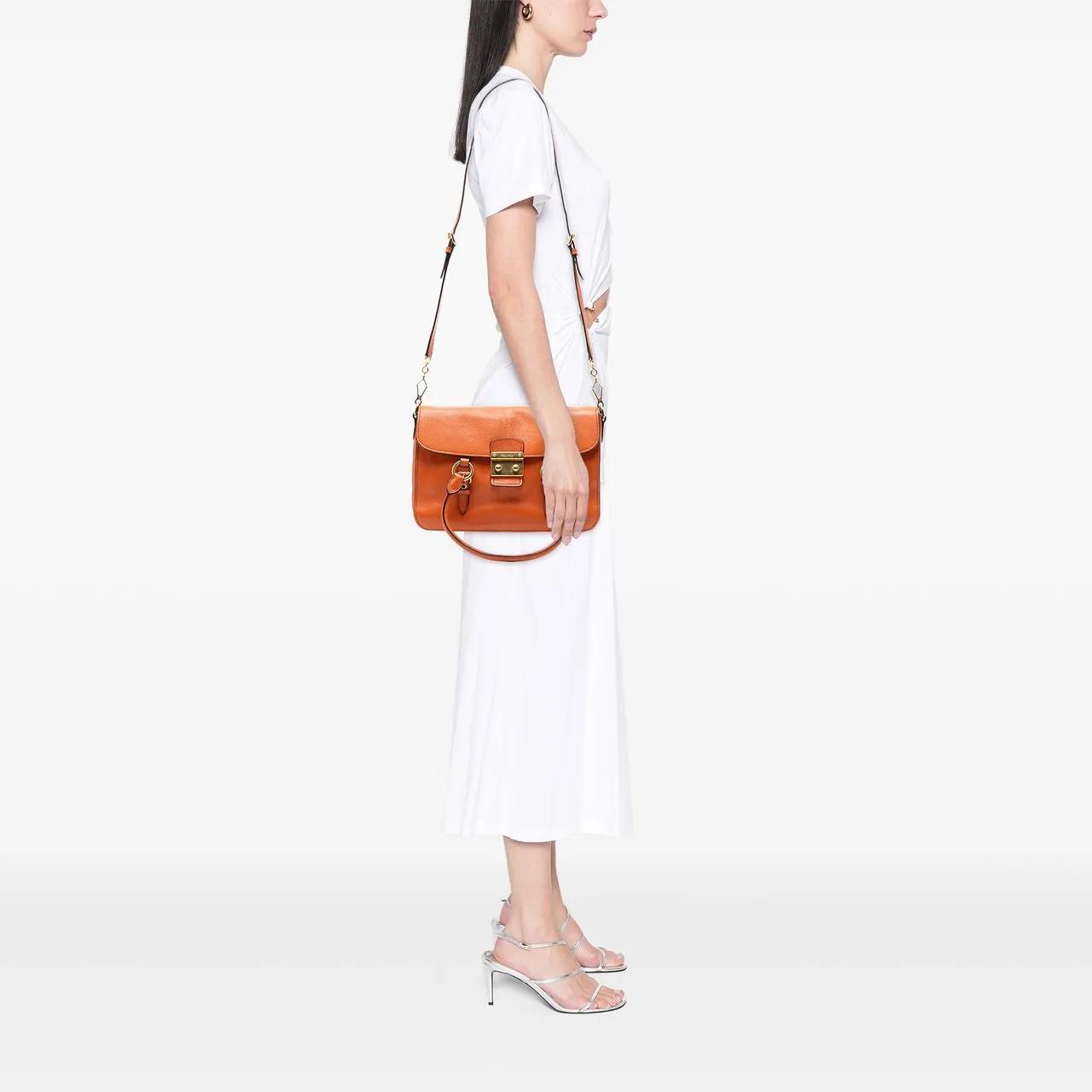 Thumbnail - Miu Miu Hobo Bags - Goatskin Madras Flap Satchel - Gr. unisize - in Orange - für Damen