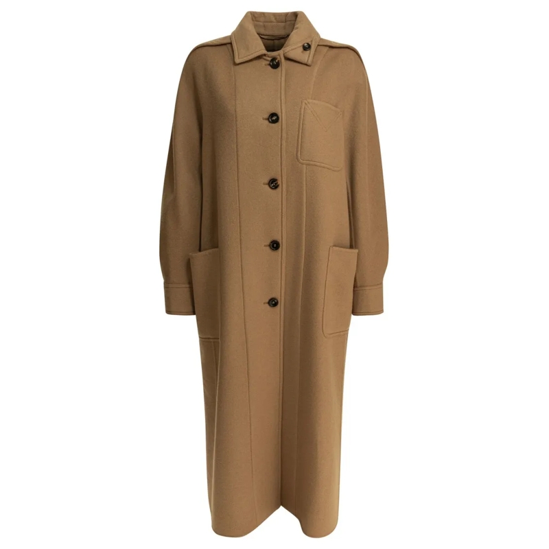 Max Mara Übergangsmantel Brown Wool-Cashmere Chemisier Coat Brown
