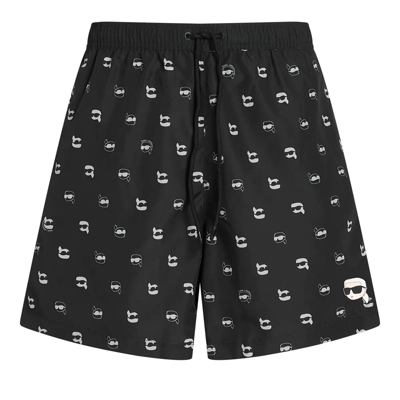 Karl Lagerfeld  IKON BOARDSHORTS MIT ALLOVER-PRINT Badeshorts schwarz