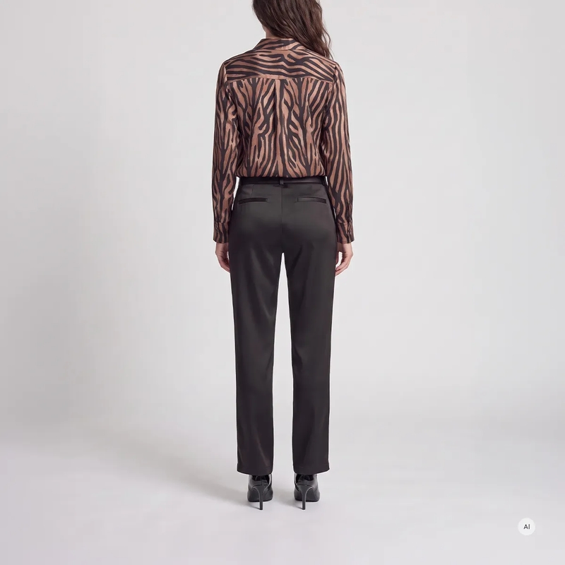 Marc Aurel Bluse Bluse- mit Knopfverschluss- Rückenpasse mit Fal schwarz(Image 4)