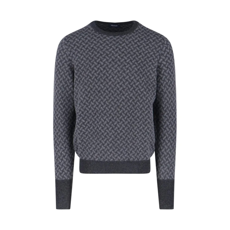 Drumohr Pull Jacquard Cashmere Sweater – Grey Grey