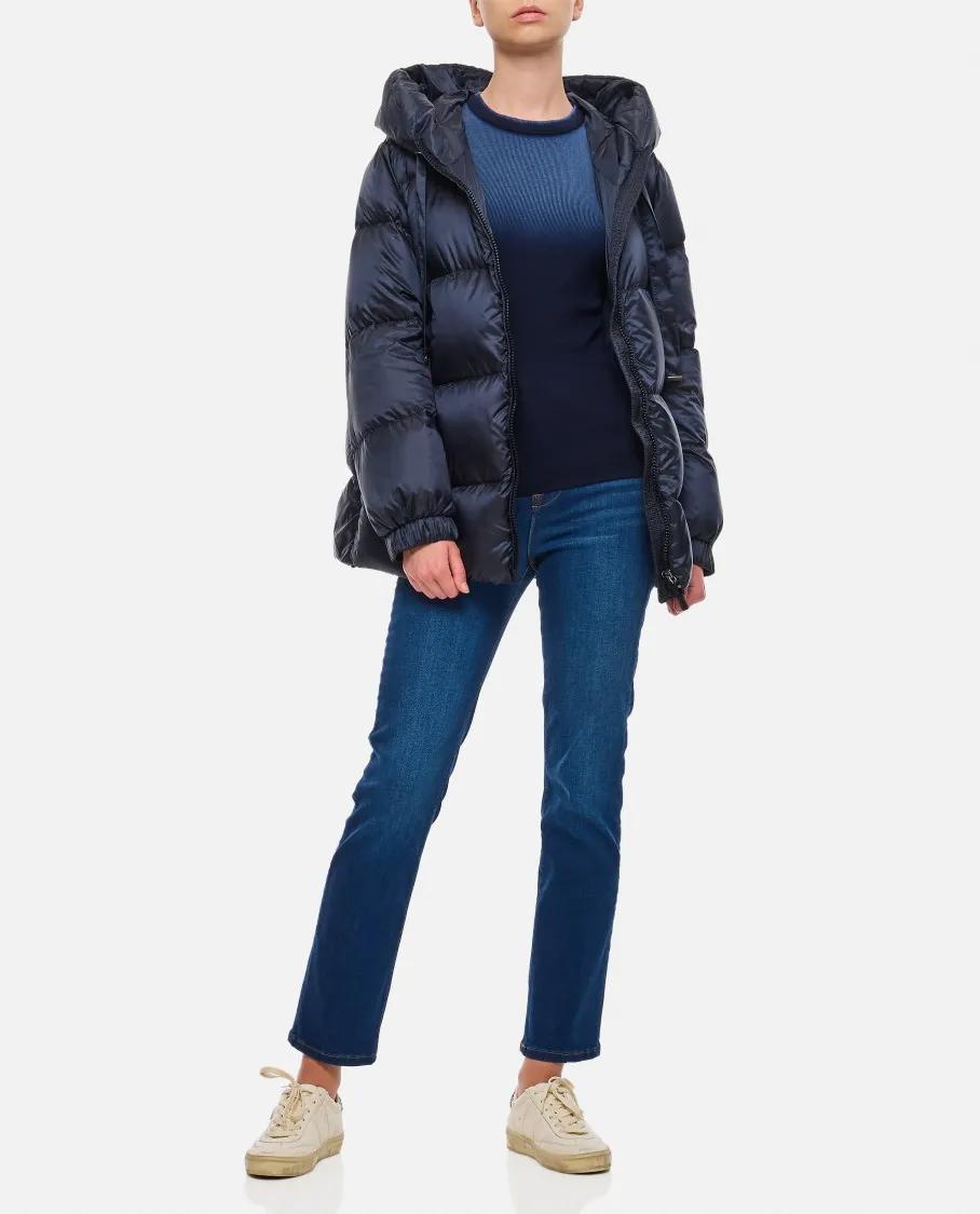 Max Mara - Seia Short Hooded Down Jacket - Größe 42 - blau