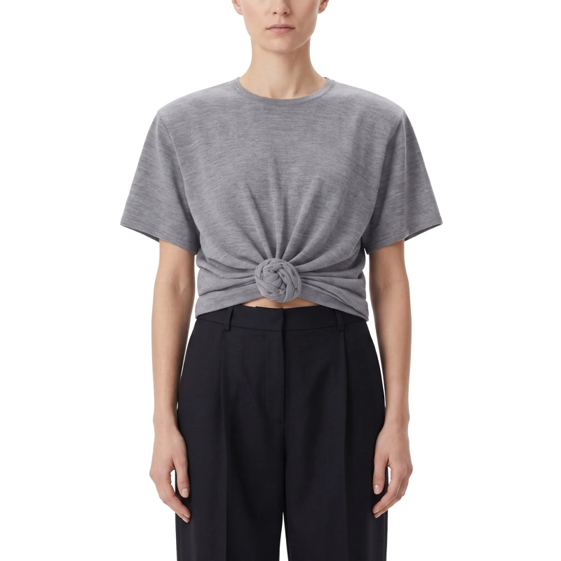 Magda Butrym T-shirt T-Shirt mit Knoten-Detail grau(Image 2)