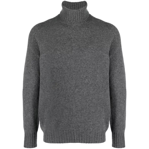 Drumohr Grey Lambs Wool Knitted Turtleneck Grey 