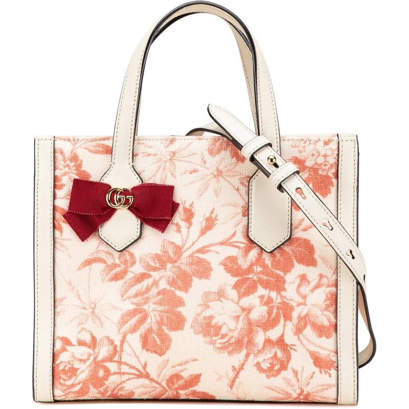 Gucci Tote GG Ribbon Herbarium Satchel rose