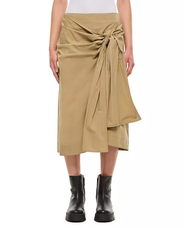 Bottega Veneta - Cotton Skirt W/ Knot - Größe 42 - brown