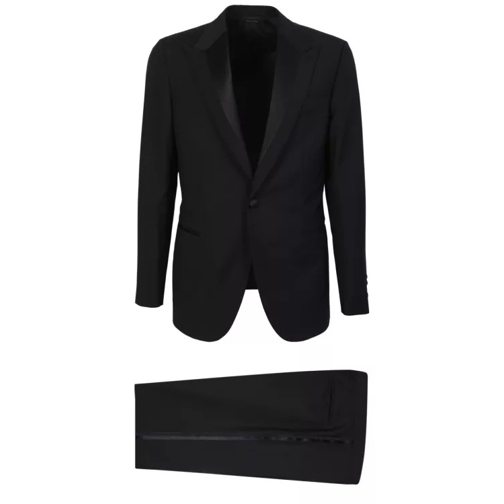 Brioni Perseo Black Dinner Suit Black Kombinationer av kostymer