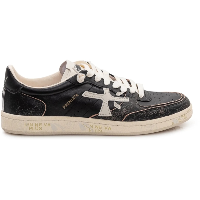 Premiata Sneaker basse Sneakers Bsktclay in Pelle con Dettagli a Contrast schwarz