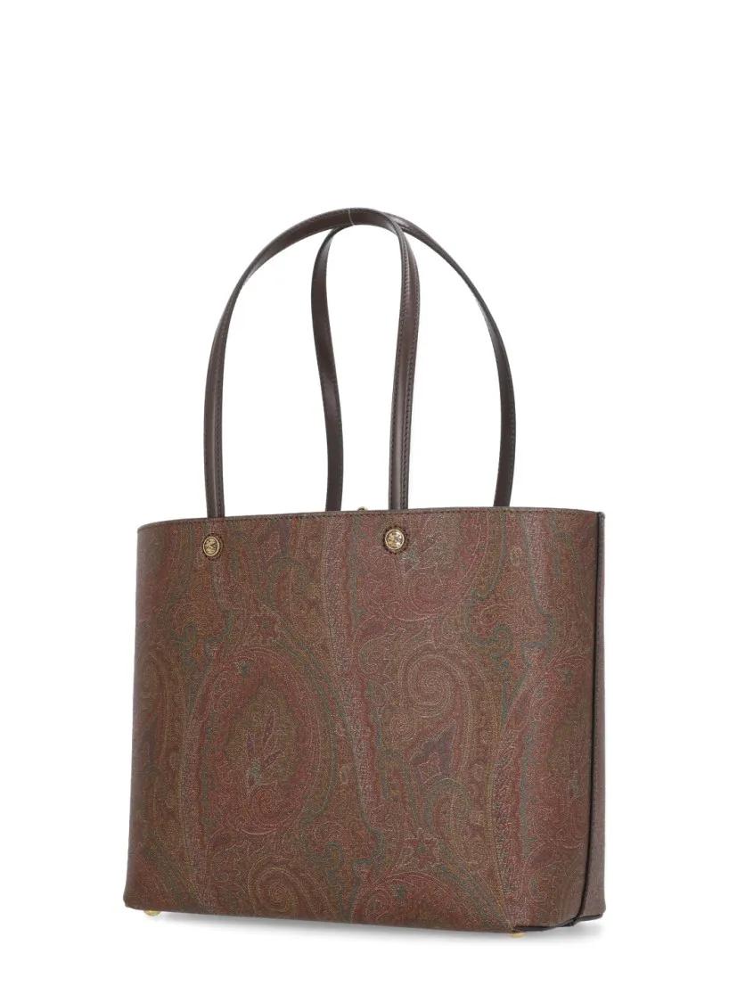 ETRO Shoppers & Totes Brown Cotton Shopping Bag With Pochette in bruin