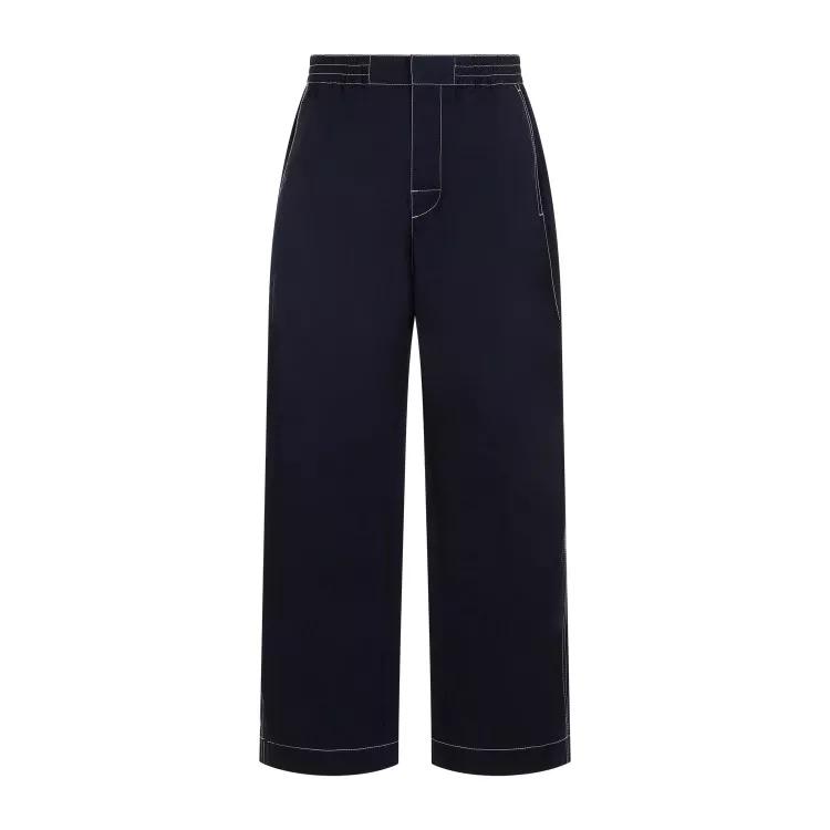 Bottega Veneta - Navy Tech Fabric Straight Leg Pants - Größe M - blau